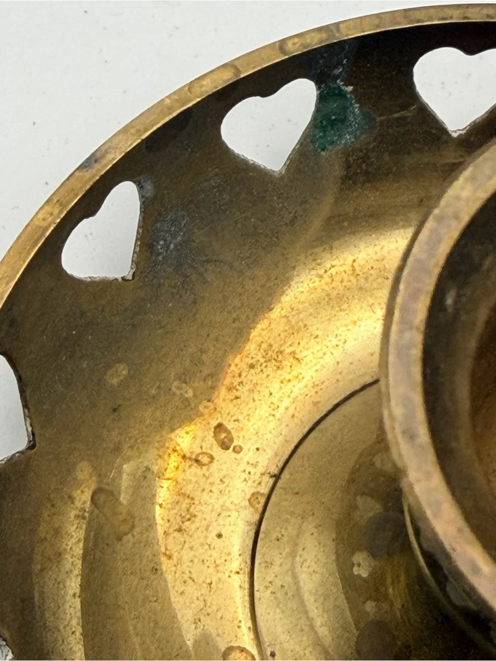 Brass Heart Pierced Chamberstick Candle Holders - Brass